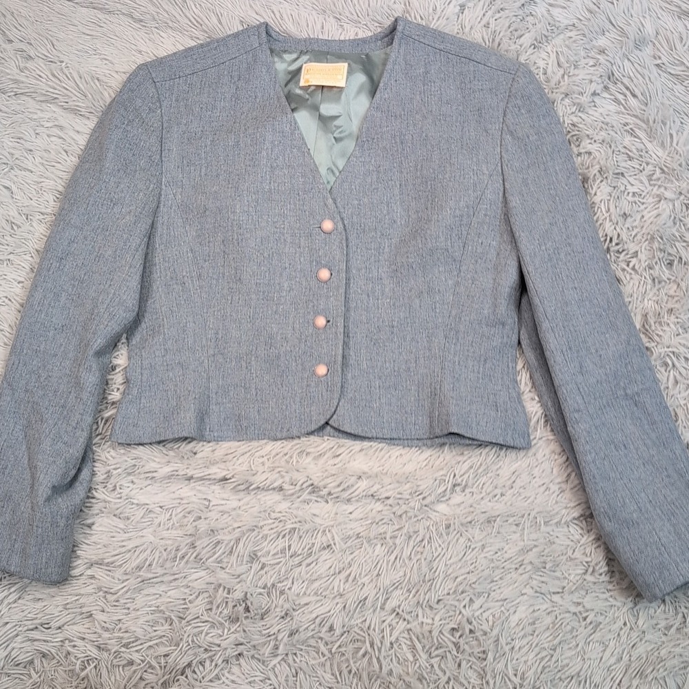 Vintage Pendleton Jacket Womens 10 Blue Blazer Wool‎ Career Button Up Preppy
